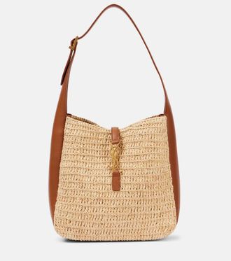 Saint Laurent Le 5 a 7 Small raffia shoulder bag