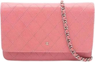 Chanel Pre-owned Matelasse Grained Calf Shoulder Bag - Dames - Vintage Schoudertas - Roze - ONE Size - Leer - Vintage