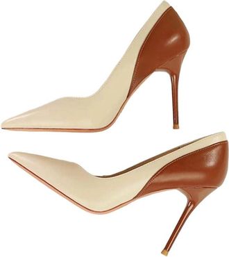 Generic Womens Pointed Toe Fashion High Heel Pumps Spring Thin Heel Party Office Dress Shoes Apricot