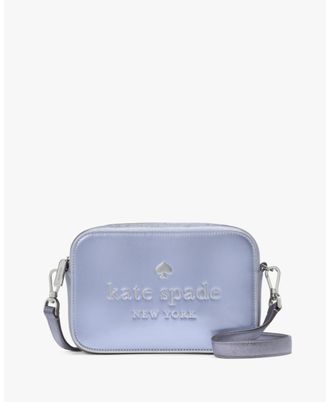 Kate Spade New York Womens Oh Snap Patent Mixed Materials Mini Camera Bag - Dark Blue Fabric - One Size