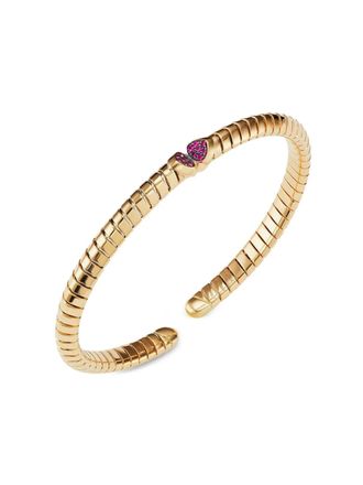 Marina B 18K yellow gold Trisolina ruby bangle bracelet - women - 18kt Yellow Gold/Ruby - M