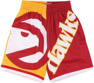 Mitchell & Ness NBA Big Face Fashion Trainingsbroek - Heren - Korte sportbroeken - Rood - XL - Fitness