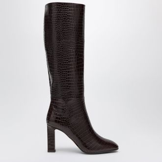 Aquazzura Stivali Sellier 85 bordeaux in pelle stampata