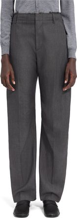Maison Margiela Wide-Leg Trousers with High Waist and Subtle Pleats