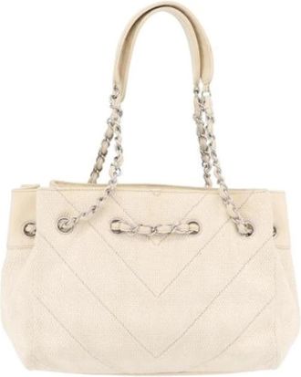 Chanel Pre-owned Canvas Shoulder Bag - Dames - Vintage Schoudertas - Beige - ONE Size - Vintage