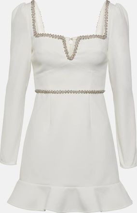 Self Portrait Crystal-embellished crepe minidress