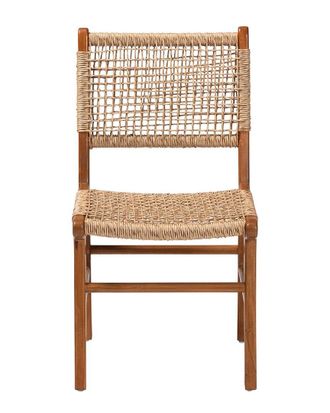 Baxton Studio Ariba Dining Chair With Mahogany Wood Frame