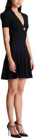 Balmain Flared knit dress in Black at Nordstrom, Size 34 Eu