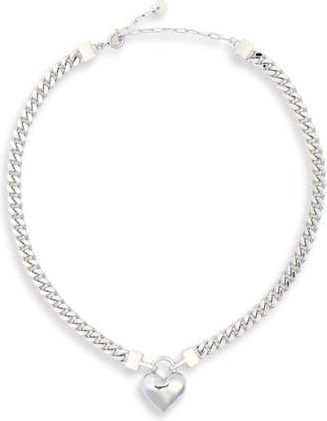 Eye Candy Los Angeles Adeline Heart Pendant Necklace in Silver at Nordstrom Rack