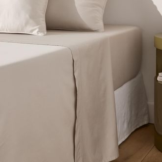 La Redoute Interieurs Effen plat laken in katoensatijn, Opale