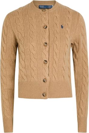 Polo Ralph Lauren Cable-knit Wool and Cashmere-blend Cardigan - Camel - S (UK8-10 / S)
