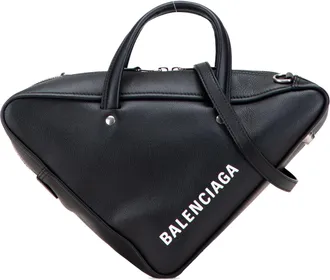 Balenciaga Pre-owned Womens Triangle Duffle Leather Satchel - Black - One Size