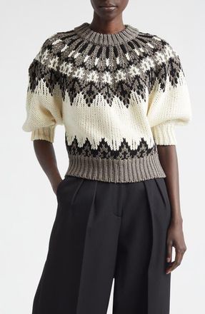 Altuzarra Marty Fair Isle Sweater in Toffee at Nordstrom, Size X-Large