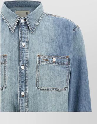R13 asymmetric denim wrap shirt