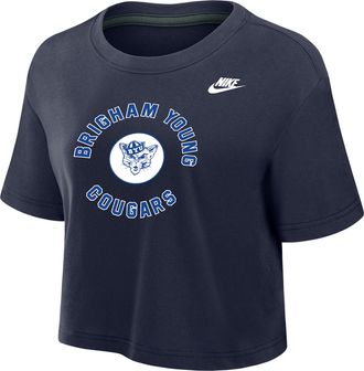Nike BYU Cougars Nike Womens Dri-FIT Cropped T-Shirt in Blue | W11840P404BGYU-NVY