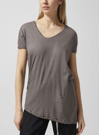 Rick Owens Womens Plunging V-neck long T-shirt