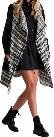 Shan Elsa Tweed Vest In Black/white