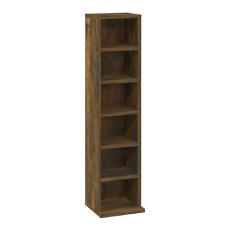 vidaXL Estanter&iacute;a De Cd Madera Contrachapada Roble Ahumado 21x20x88 Cm Vidaxl