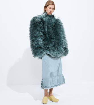 Bottega Veneta Washed Parachute Skirt - Blue - Woman - 6