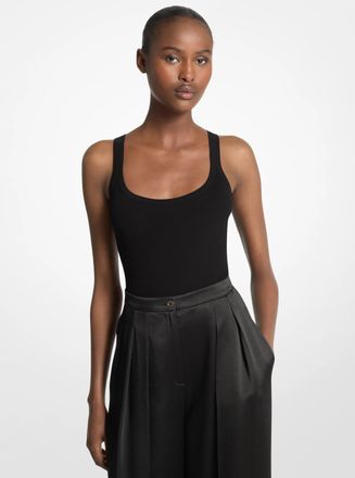 Michael Kors Ribbed Stretch Viscose Tank Top Bodysuit