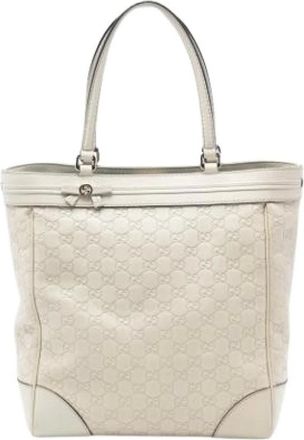 Gucci Pre-owned Tote Bags, female, White, Size: ONE SIZE Pre-owned Mayfair Tote Bag