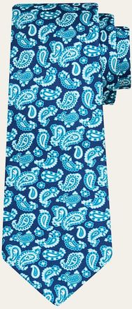 Kiton Mens Small Paisley Silk 7-Fold Tie