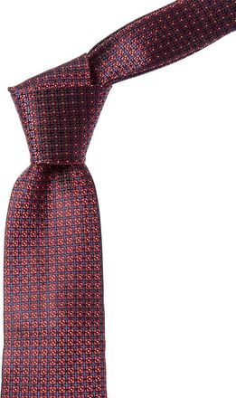 Canali Red Squares Silk Tie