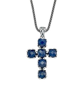 Samuel B. Silver 3.50 Ct. Tw. Blue Sapphire Pendant