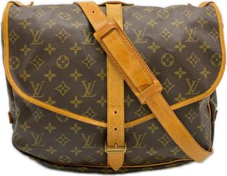 Louis Vuitton Monogram Brown Coated Canvas Leather Shoulder Bag (Pre-Owned)
