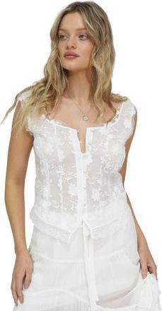 Belle & Bloom Future Lover Button Blouse in White at Nordstrom, Size X-Small
