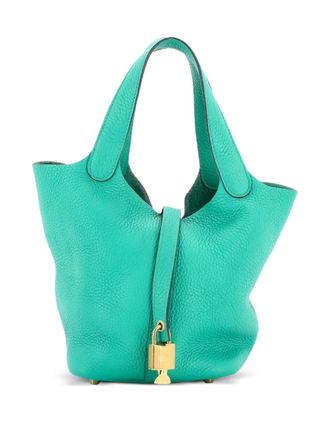 Herm&egrave;s Picotin Lock Bag Clemence PM bucket bag - women - Calf Leather - One Size - Green