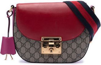 Gucci Pre-owned Gucci GG Supreme Web Padlock Crossbody Ladies 453189 498879