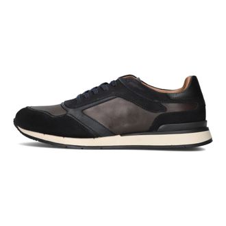 Stefano Lauran Schoenen, Heren, Veelkleurig, 44 EU, Leer, Blauwe Leren Heren Sneakers Sl 124H610