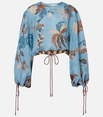 Alemais Al&eacute;mais Georgie cropped printed top