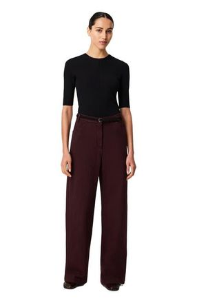Another Tomorrow Workwear Pant in Overdye Plum at Nordstrom, Size 46 It