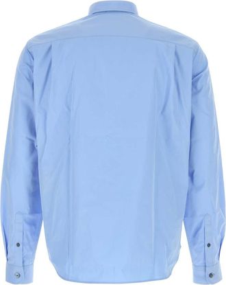 Prada Mens Poplin Shirt Blue Trochusniloticus