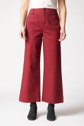 Habitat Stretch Denim Wide Leg Ankle Jean In Wine