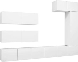 vidaXL Vidaxl - 7 Piece tv Cabinet Set White Engineered Wood