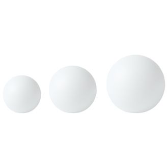 Beliani Conjunto De 3 L&aacute;mparas Led Solares Esf&eacute;ricas Para Exterior 30 Cm Material Sint&eacute;tico Ip67 Impermeable Con Mando A Distancia Blanco Lobaina