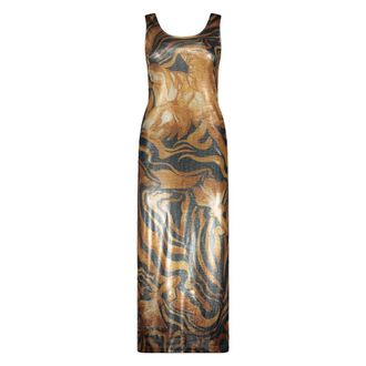 Alberta Ferretti Elegant Long Dress With Wide Straps - female - Alberta Ferretti - Gowns - Multicolor - S - Dresses