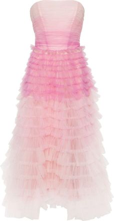Ana Radu gradient-effect tulle dress - women - Polyester - M - Pink
