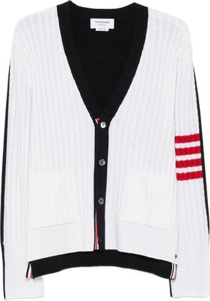 Thom Browne 4-Bar Cable-knit Cardigan