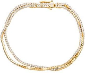 Suzy Levian Double Strand Pav&eacute; Bracelet in Yellow at Nordstrom Rack