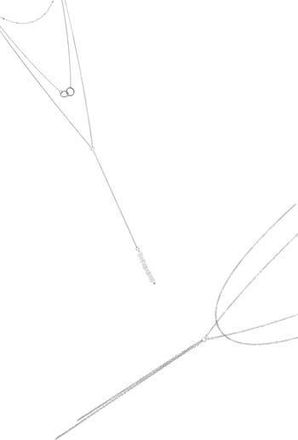 Adornia Set of 2 Assorted Lariat Necklaces in Silver at Nordstrom Rack