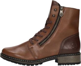 Rieker Veterschoenen Hoog - Dames - Veterlaarzen - Bruin - 36 EU - Leer - Schoenen