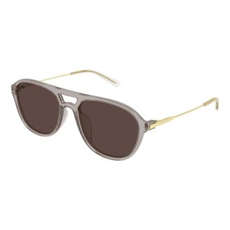 Gucci Gespecialiseerde Navigator Zonnebril - Heren - Zonnebrillen - Grijs - 57 MM - Accessoires