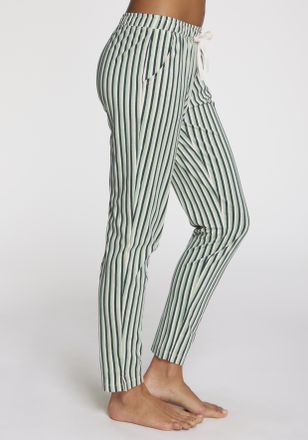 s.Oliver Pyjamahose S.OLIVER, Damen, Gr. 32/34, N-Gr, gr&uuml;n, wei&szlig;, gestreift, Single Jersey, Obermaterial: 50% Baumwolle, 50% Viskose, gestreift, Basic lang, Ho