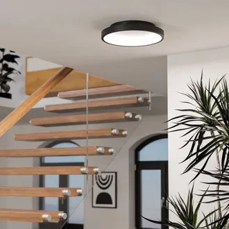 Eglo Eglo Loretello-Z Smart Control Steel LED RGB Modern Ceiling Light, Black