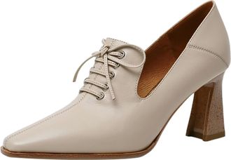 Generic Womens Retro English Style Pointed Toe Chunky Heel French Casual Footwear with Comfortable Sole Design for Everyday Wear (A, 5.5)