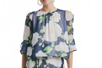 byTiMo Organza Top In Flower Garden